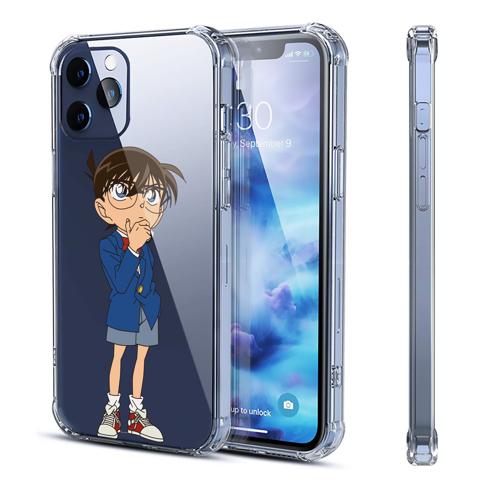 （画像用） 名探偵コナン 江戸川 コナン Detective Conan Conan Edogawa 【iPhone 12シリーズ対応】透明スマホケース（クリアソフトケース）
